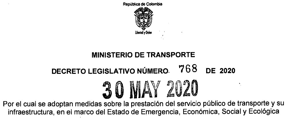Decreto 768 de 2020